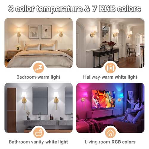 10 Colors Rechargeable Wall Lamp for Bedroom Living Room Hallway Wall Deco