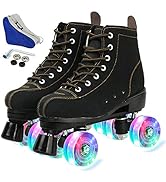 XUDREZ Roller Skates, High-top Roller Skates Four Wheels Double Row Roller Skates Adult and Youth...