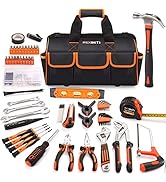 REXBETI 219-Piece Pink Tool Set, Ladies Hand Tool Set with 16 inch Tool Bag, Women Home Repairing...