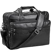 seyfocnia Leather Laptop Bag, Men's 15.6 Inche 17.3 Inche Messenger Briefcase Business Satchel Co...