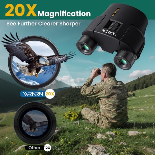 High Power Compact Binoculars with Low Light Vision
