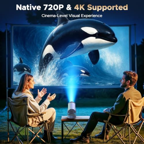4K Supported Android 11.0 Smart Outdoor Projector for Camping