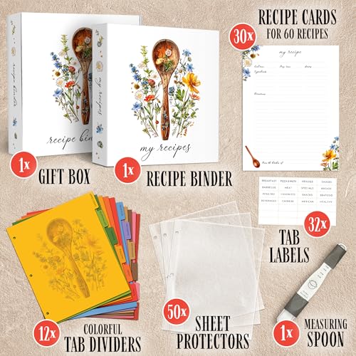 Recipe Cards Included with Recipe Binder