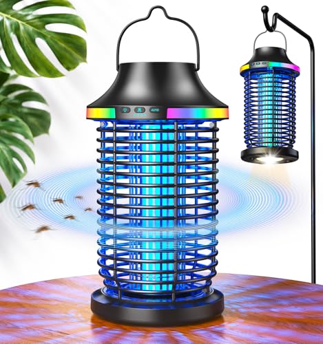 2026 Upgraded 4200V Electric Mosquito Zapper 5 in 1 Rechargeable Bug Zapper Outdoor Waterproof with 5000mAH Battery