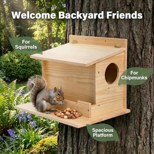 Wooden Squirrels Nesting Box for Chipmunk and Small Animals
