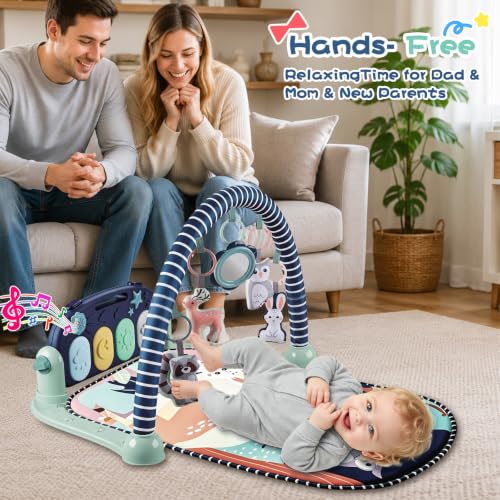Baby Activity Mat Toys 0-12 Months (Navy Blue)