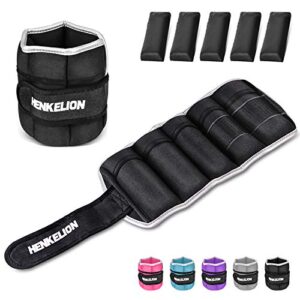 Henkelion 1 Pair 2 3 5 10 Lbs Adjustable Ankle Weights for Women Men Kids