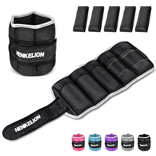 Henkelion 1 Pair 2 3 5 10 Lbs Adjustable Ankle Weights for Women Men Kids
