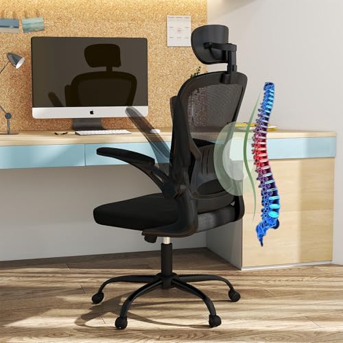 Computer Desk Chair with Flip-Up Armrests