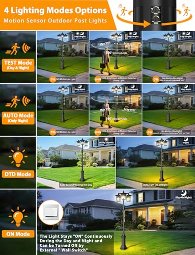 Aluminum Waterproof Light Poles Outdoor Lighting for Outside yard Paito Garden Pathway