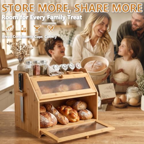 Double Layer Kitchen Organizers and Storage for Homemade Bread & Comdiments
