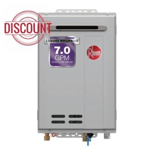 Rheem RTG-70XLP-3 High Efficiency Non-Condensing Outdoor Tankless Liquid Propane Water Heater 7.0 GPM