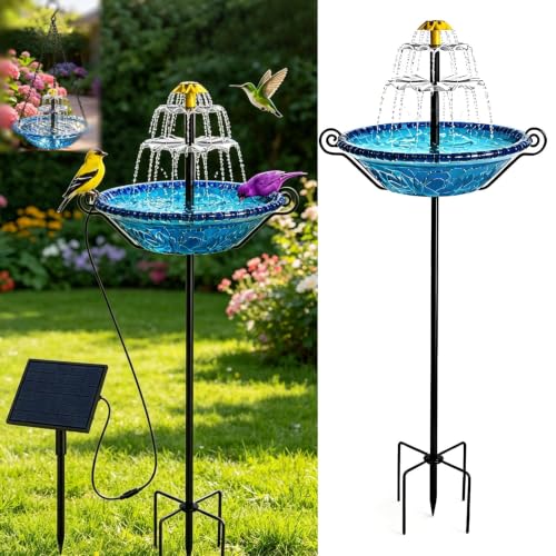 Plastic Birdbath with Metal Stand and Hook
