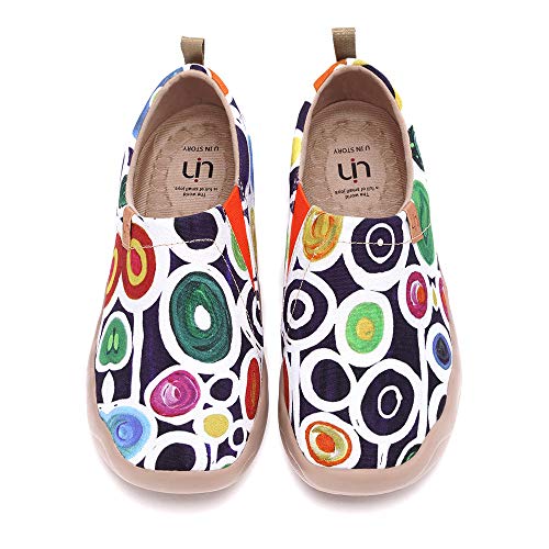 UIN Women's Artistic Slip-On Shoes Vibrant Floral Casual Loafers Lightweight Comfortable Travel Footwea