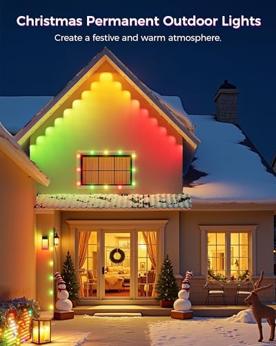 100ft Smart RGB LED Eave Lights Outdoor Decor with App/Remote Control