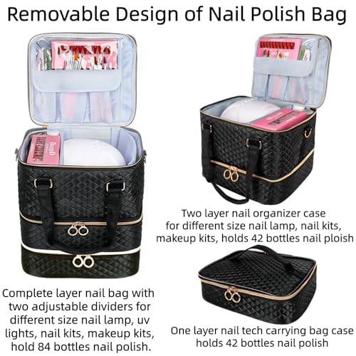 Large Shoulder Bag Travel Carrying Case Box for Nail Supplies