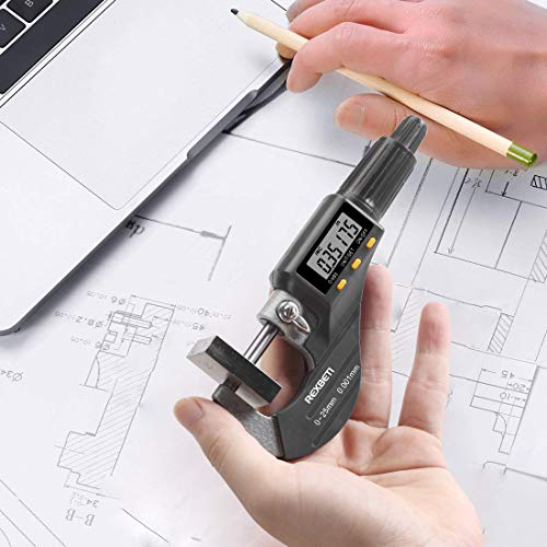 Professional Inch/Metric Measuring Tools 0.00005"/0.001 mm Resolution Thickness Gauge