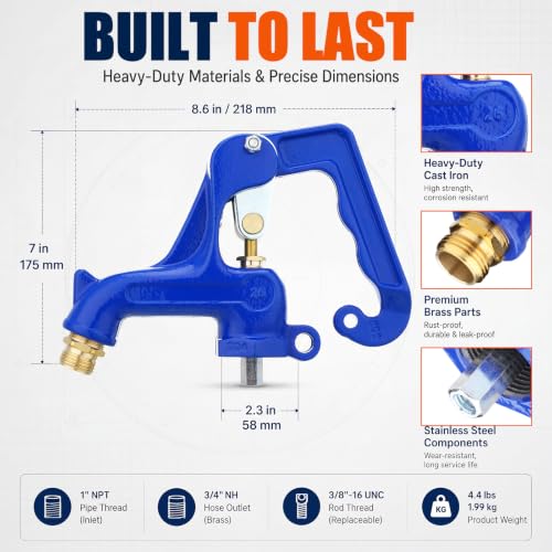 Heavy-Duty Cast Iron Frost-Proof Outdoor Faucet