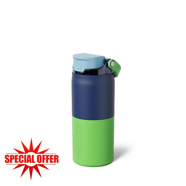 BrüMate Rise 18oz Water Bottle with Covered Silicone Straw | 100% Leakproof Insulated Kids Water Bottle | Cup Holder Friendly Base | 18oz (Neutron)