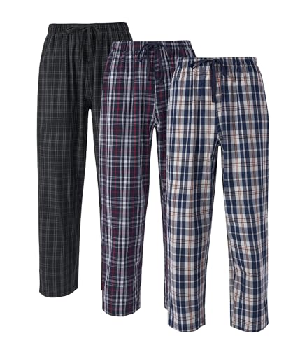 DAVID ARCHY Men’s Plaid Pajama Bottoms
