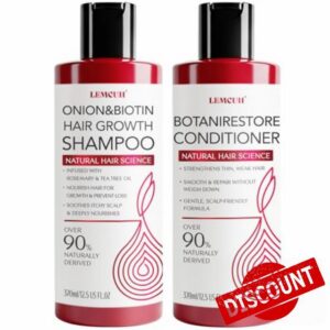 Onion Shampoo and Conditioner For Hair Growth - Onion Hydrosol Shampoo Duo With Biotin