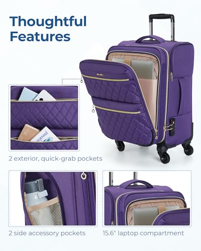 Quilted Rolling Suitcases for Women