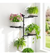 iDavosic.ly Wall Plant Holder Set of 2 for Indoor Outdoor, Metal Hanger with 2 Hooks, Floating Fl...