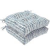 LVTXIII Outdoor/Indoor Tufted Seat Cushion, Decorative Wicker Chair Pads All Weather Seat Cushion...