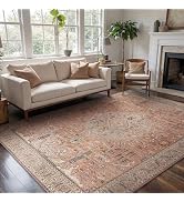 GENIMO 8x10 Area Rugs for Living Room, Machine Washable Rug Non Slip, Boho Vintage Distressed Che...