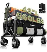 Hikemoon 34'' Extra Long Collapsible Wagon with Big All-Terrain Wheels, 360LBS Heavy Duty Wagons ...