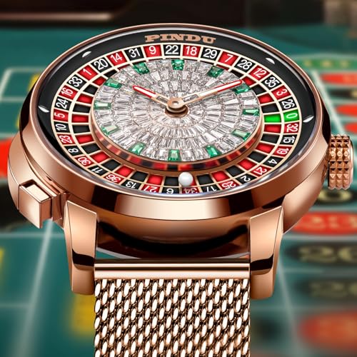 Sapphire Glass Automatically 50M Waterproof Mens Unique American Style Roulette