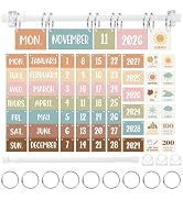 JarThenaAMCS Pastel Birthday Chart Poster Colorful Flower Rainbow Cloud Plaid Birthday Chart Cale...