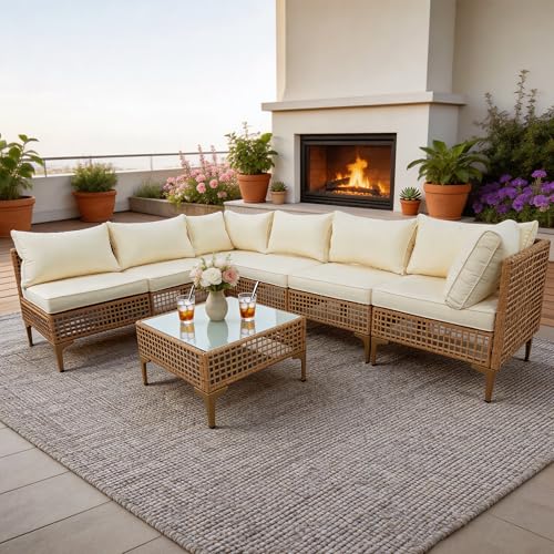 Slipcovers for Outdoor Rattan Sectional Furniture Sofa Couch