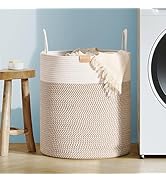 Nunsino 80L Laundry Hamper Basket,Baby Nursery Woven Storage Basket for Toys Bin,Pillows,Blankets...