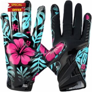 Grip Boost Football Gloves - Solid Stealth 6.0 Boost Plus Sticky Technology - Adult and Youth Football Gloves for Wide Receiver - Men's and Boys Sizes