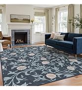 GENIMO Modern Abstract Area Rugs 8x10, Starburst Pattern Living Room Rug, Washable Rug Stain Resi...