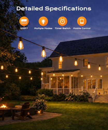 100FT Patio Lights for Outside