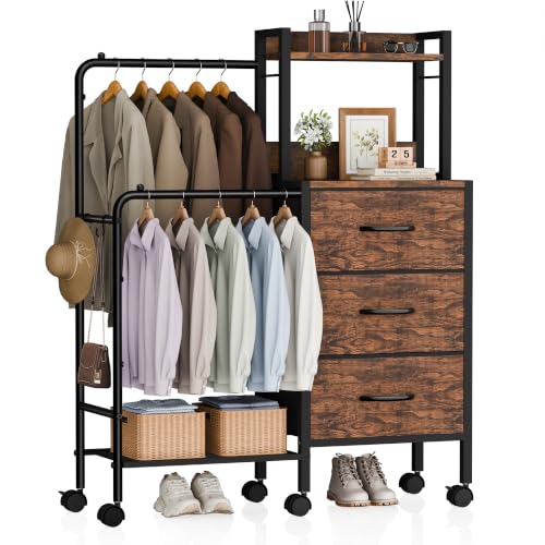 3 Fabric Drawers Small Closet Dresser for Bedroom