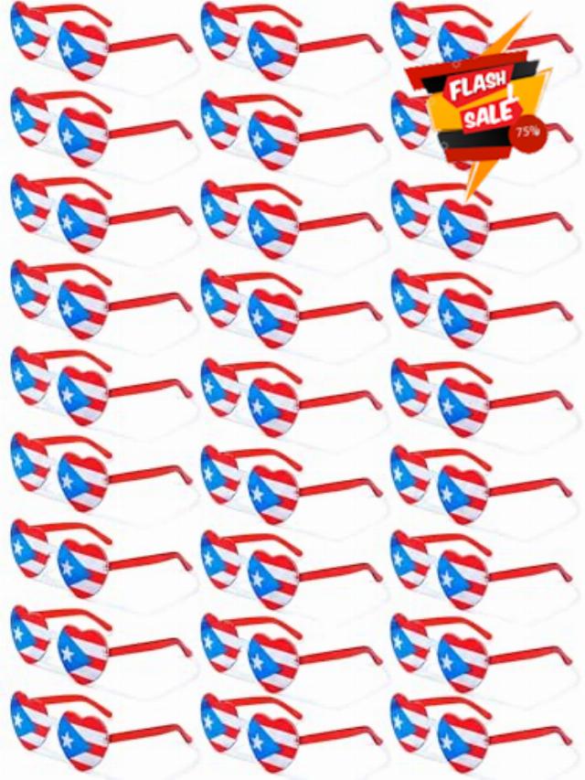 Puerto Rico Sunglasses Bulk Eyeglasses Costume Accessories Outfit for Parade Throws Party Supplies