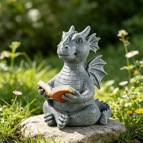 Resin Dragon Figurine with LED Book Light