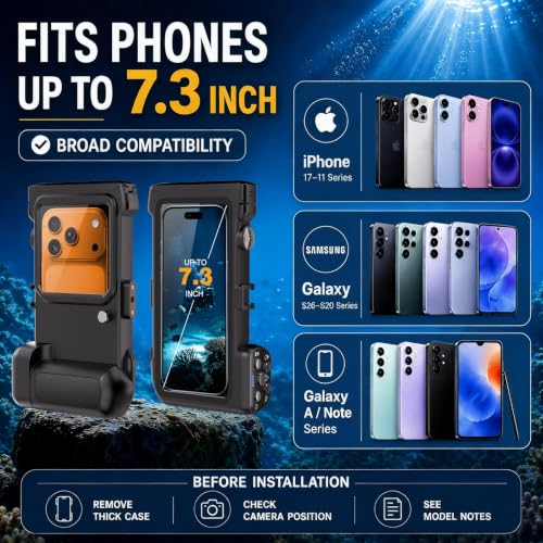 50FT/15M Underwater Housing with Bluetooth Remote Shutter