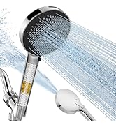 12 Inch Wide Rain Shower Head with Filtered Handheld Combo, High Pressure Rainfall Shower Head, 9...