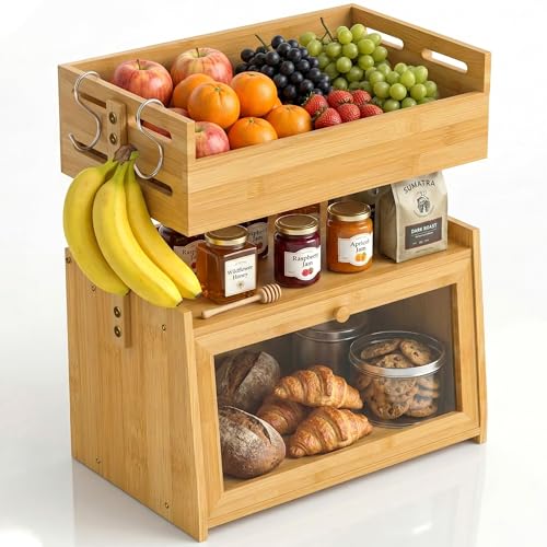 2-in-1 Kitchen Countertop Organizer | Vertical storage with acrylic window door