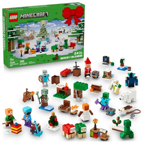 LEGO Minecraft Advent Calendar 2025 Building Toy - Kids Holiday Countdown Set for Boys & Girls