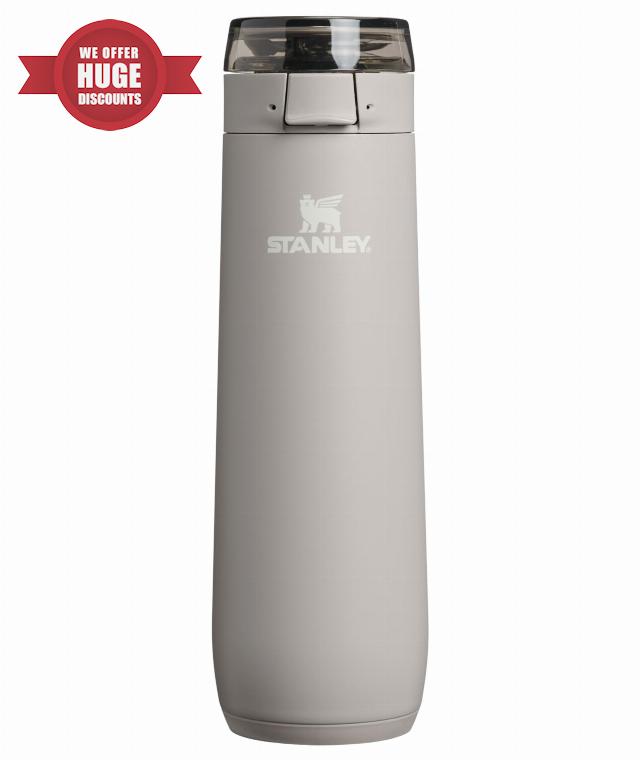 STANLEY Flowstate Spring Bottle | Leakproof Water Bottle with Carry Strap & Flip-Top Locking Lid | Insulated Stainless Steel | Fits Most Cup Holders | BPA-Free | 20 oz | Ash