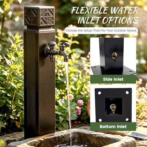 Metal Yard Water Station for Patio Backyard Car Wash Pet Bathing
