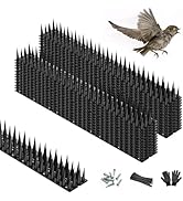 Bird Spikes, 24 Pack, 33.5 FT Total Coverage, Outdoor Bird Deterrent for Pigeons and Small Birds,...