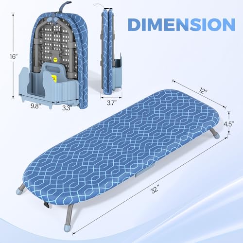 Portable Tabletop Ironing Board with Non-Slip Feet for Home Travel Use