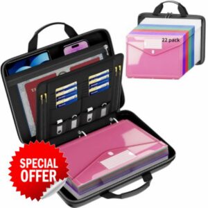 Fireproof Binder Organizer with 22 Pack Binder Pocket