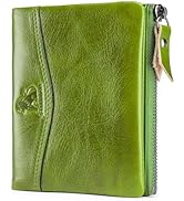 STEELLION RFID Blocking Genuine Leather Bifold Wallet, Zipper Coin Pocket, ID Window, Multiple Ca...
